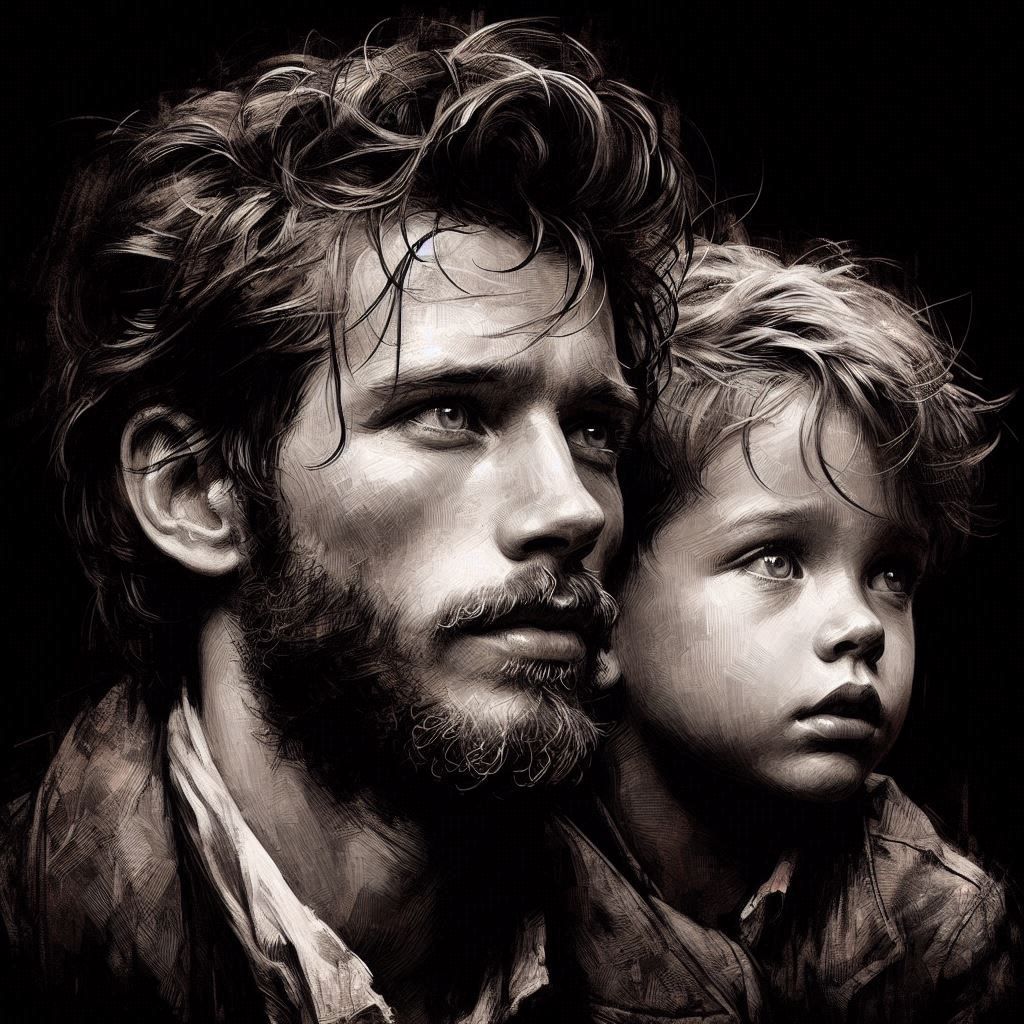 portrait man and boy