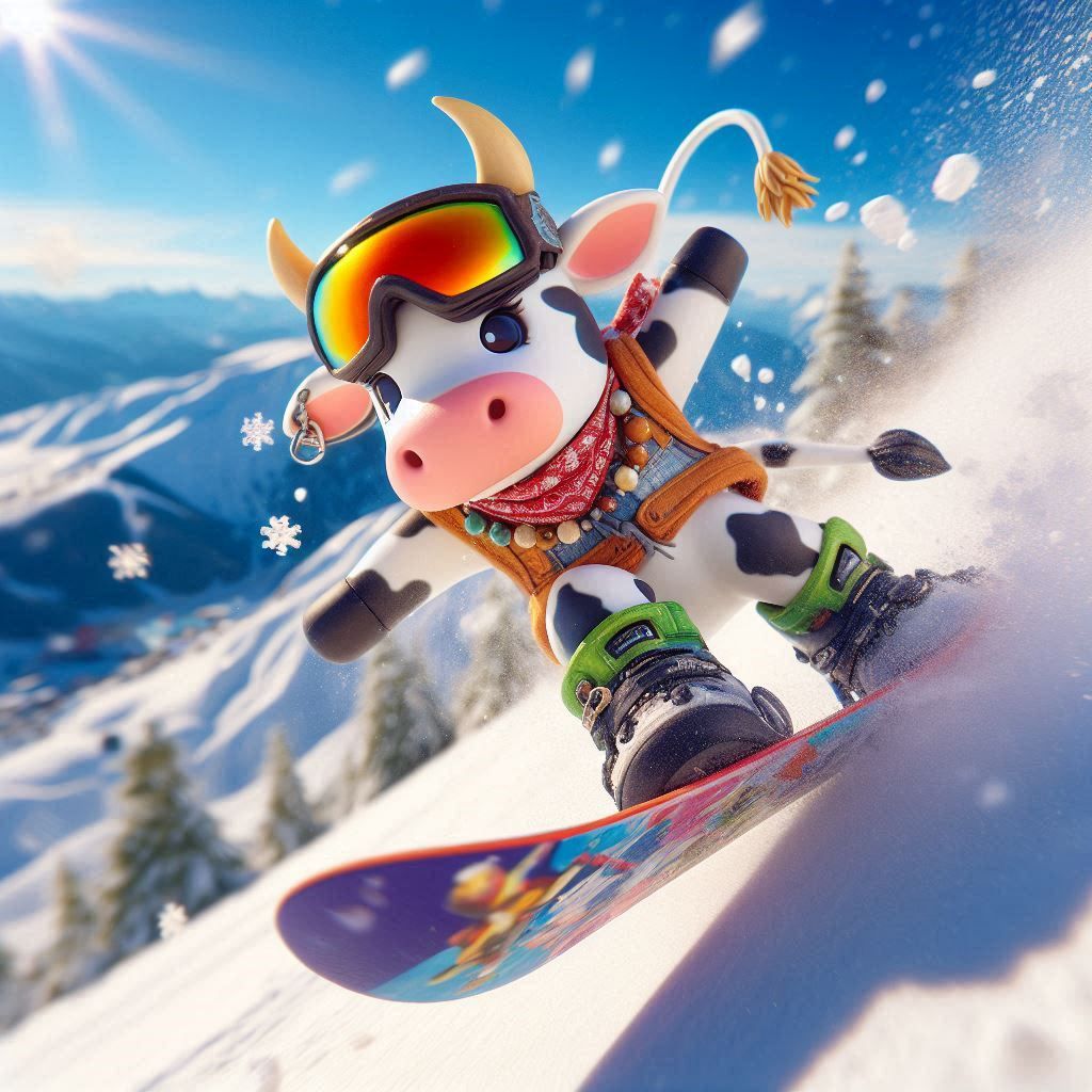 Moovin' Down the Slopes 🐮🏂