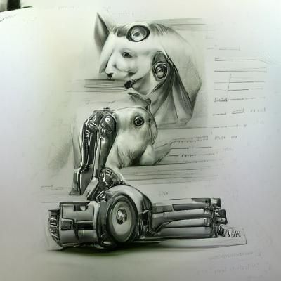 Study of mechanical animals pencil sketch - AI Generated Artwork -  NightCafe Creator