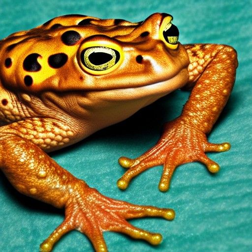 Gay frog with a mushroom