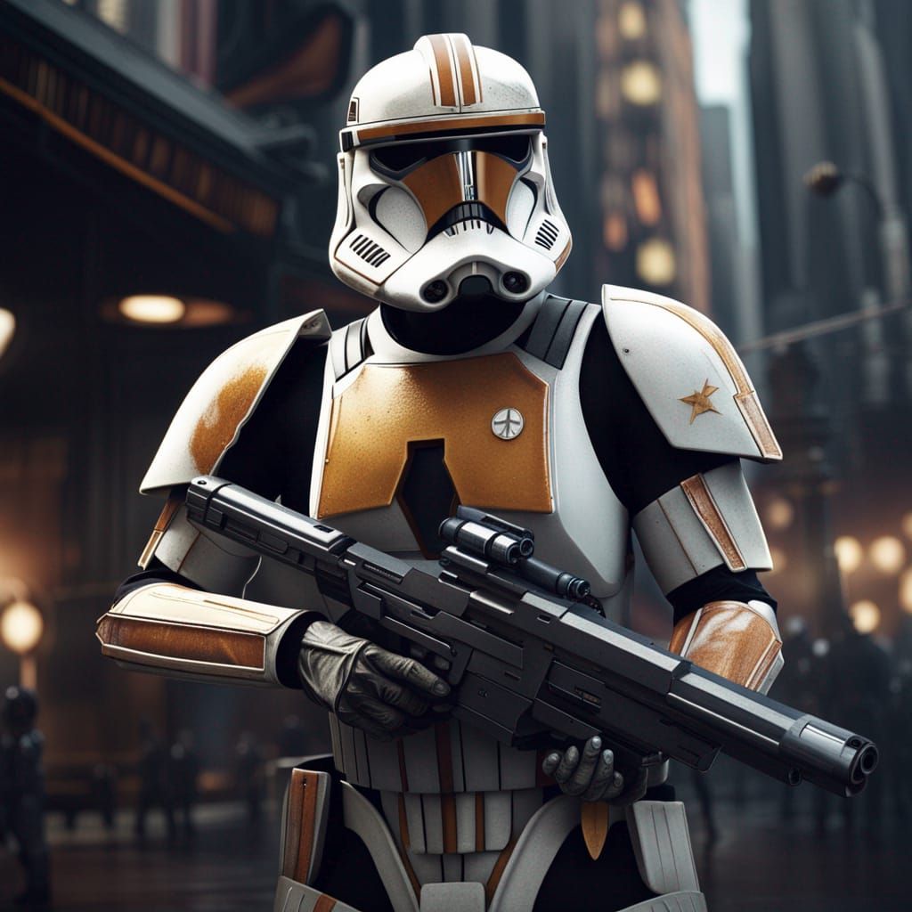 327th star corps clone trooper in front of coruscant