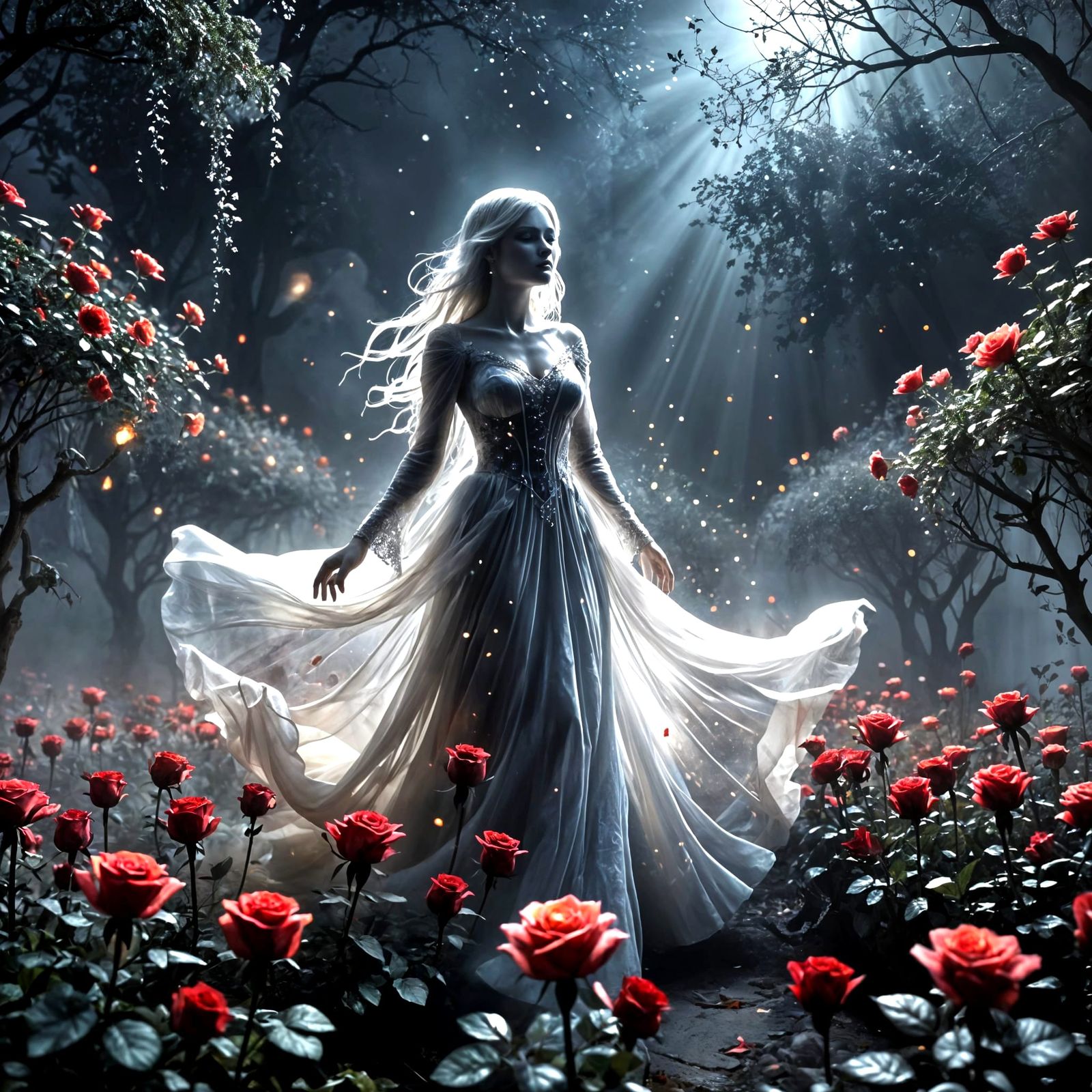 Bathing in the Pale Moonlight  by @Lina Poe