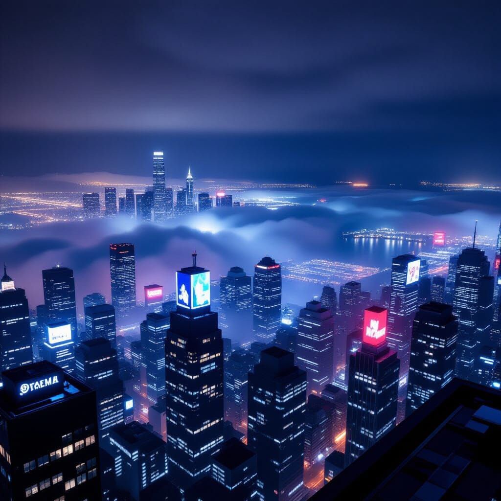 View from the roof of a skyscraper