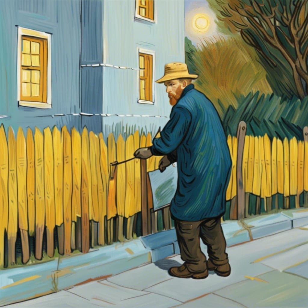 Van Gogh painting a fence  by @RolleS
