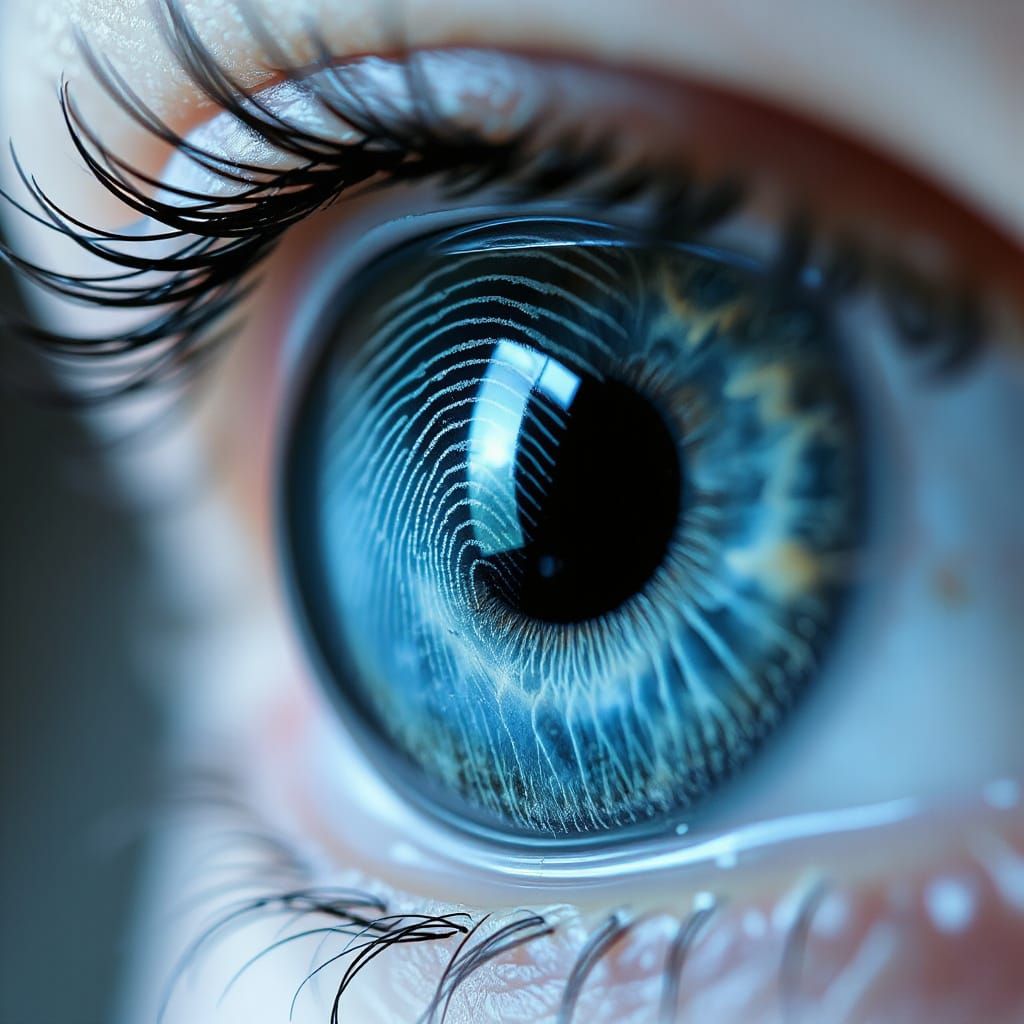 a fingerprint on the lens of an eyeball  by @BoratsChestHair