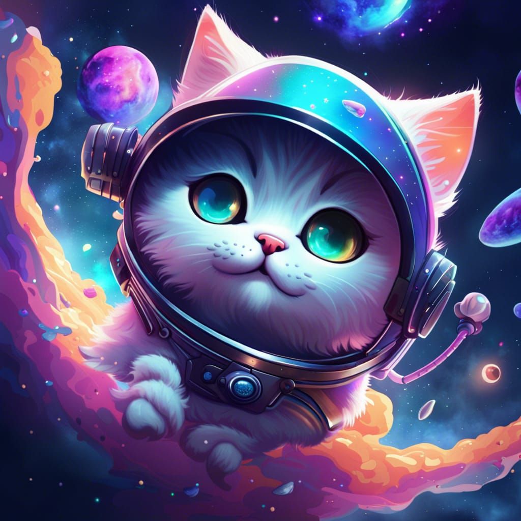 Cute space cat - AI Generated Artwork - NightCafe Creator