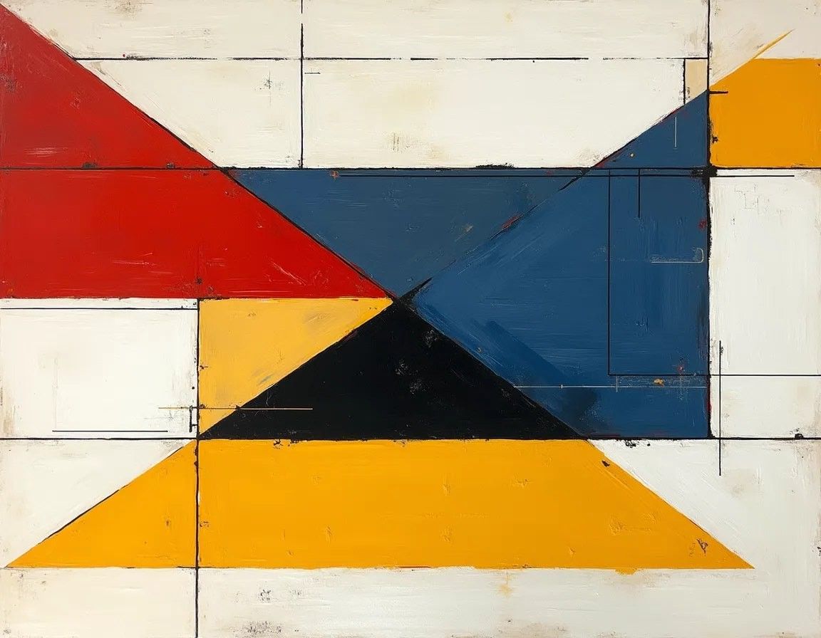 Abstract geometric composition (Wood base)