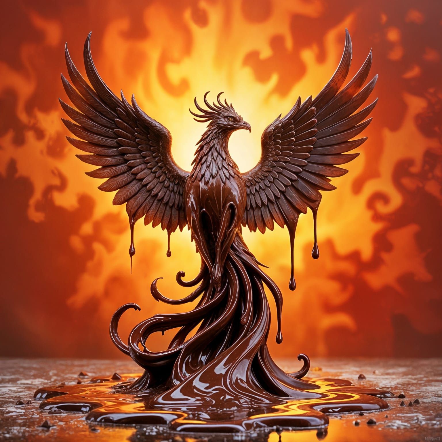 Chocolate phoenix rising   by @Dreamer in Hell