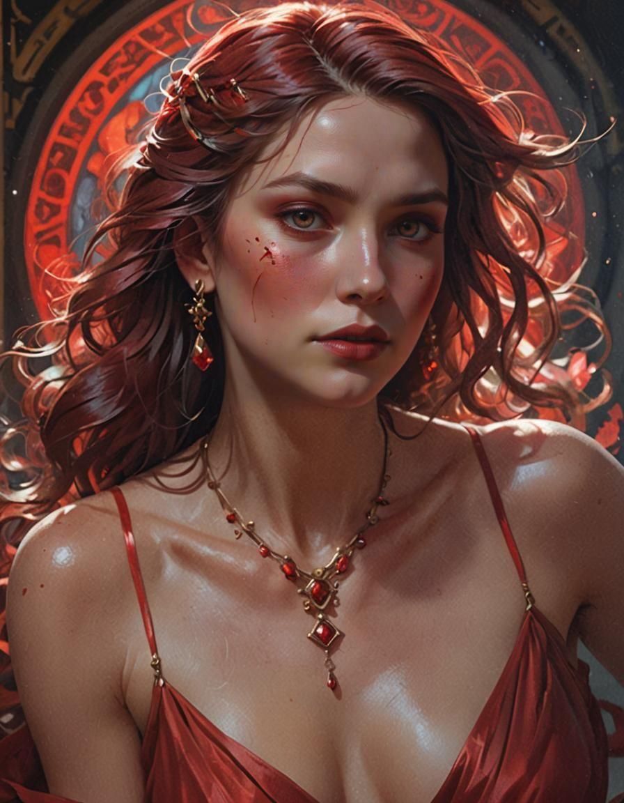 Lady in red