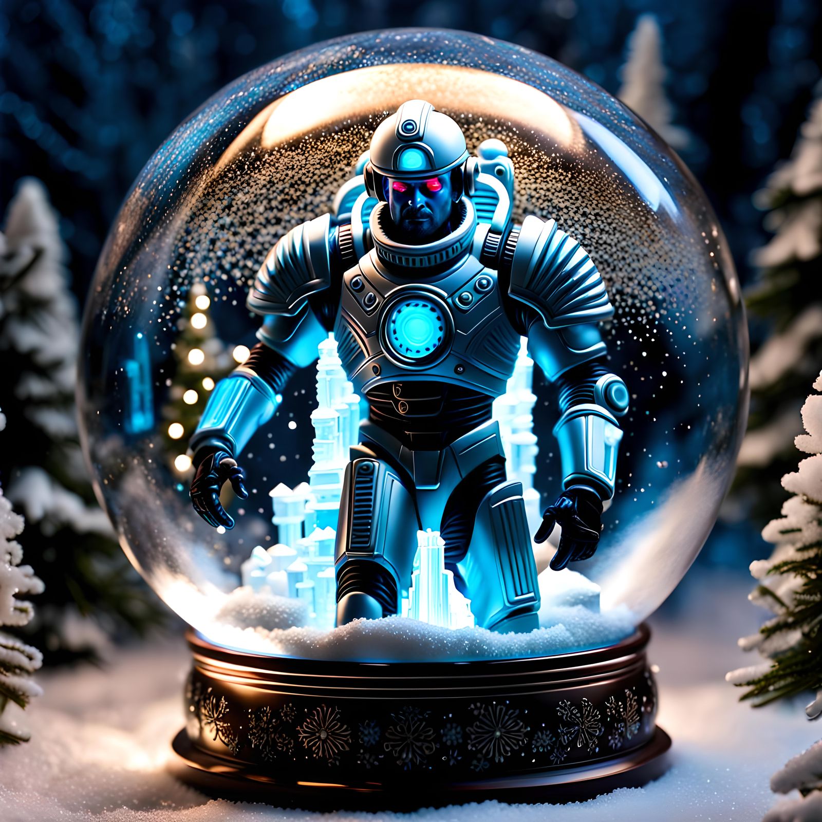 Batman's enemy Mr Freeze caught in a snow globe... how ironi...