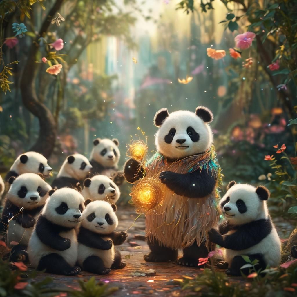 Psychedelic Panda Gang in Astral Realm