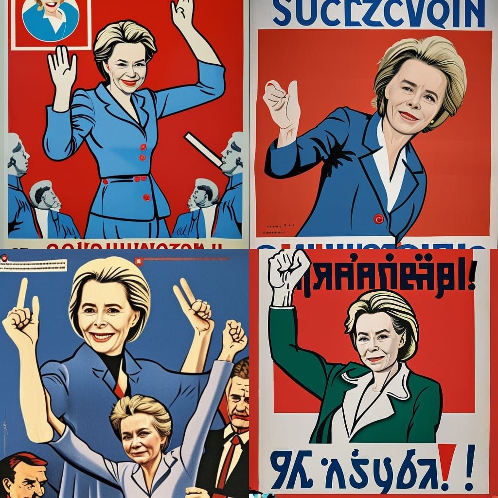 Ursula Von Der Leyen raising her arm for the vaccination cam...