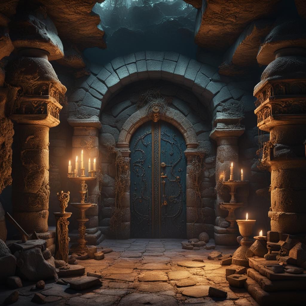 Secret underground chamber in a medieval castle
