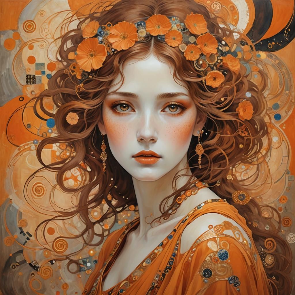 Woman in orange