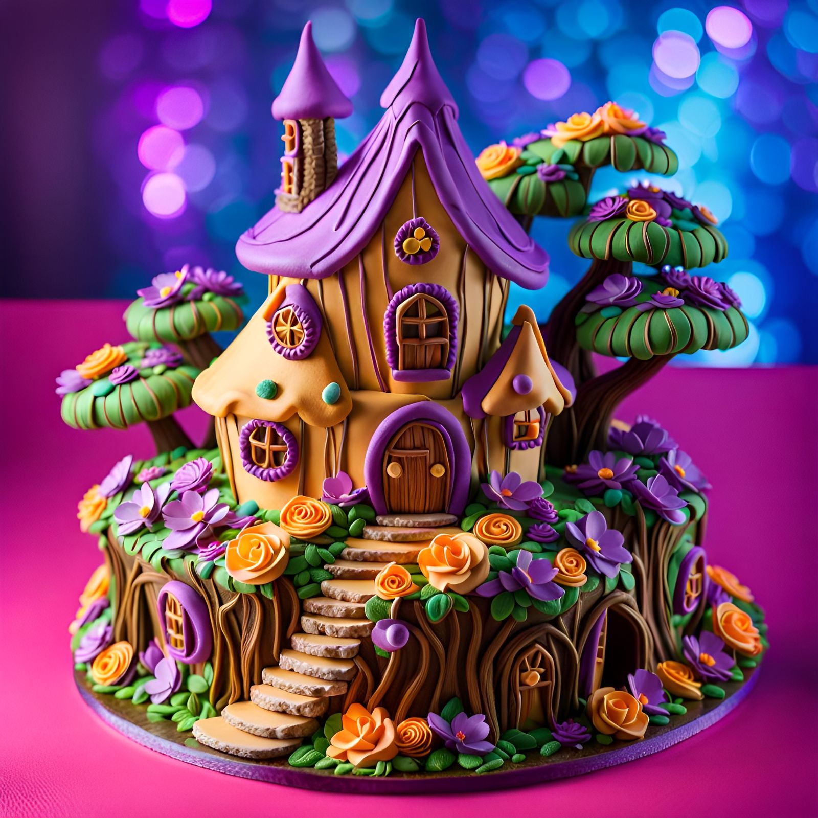 Fairy House Cake Sculpture  by @JenniferG