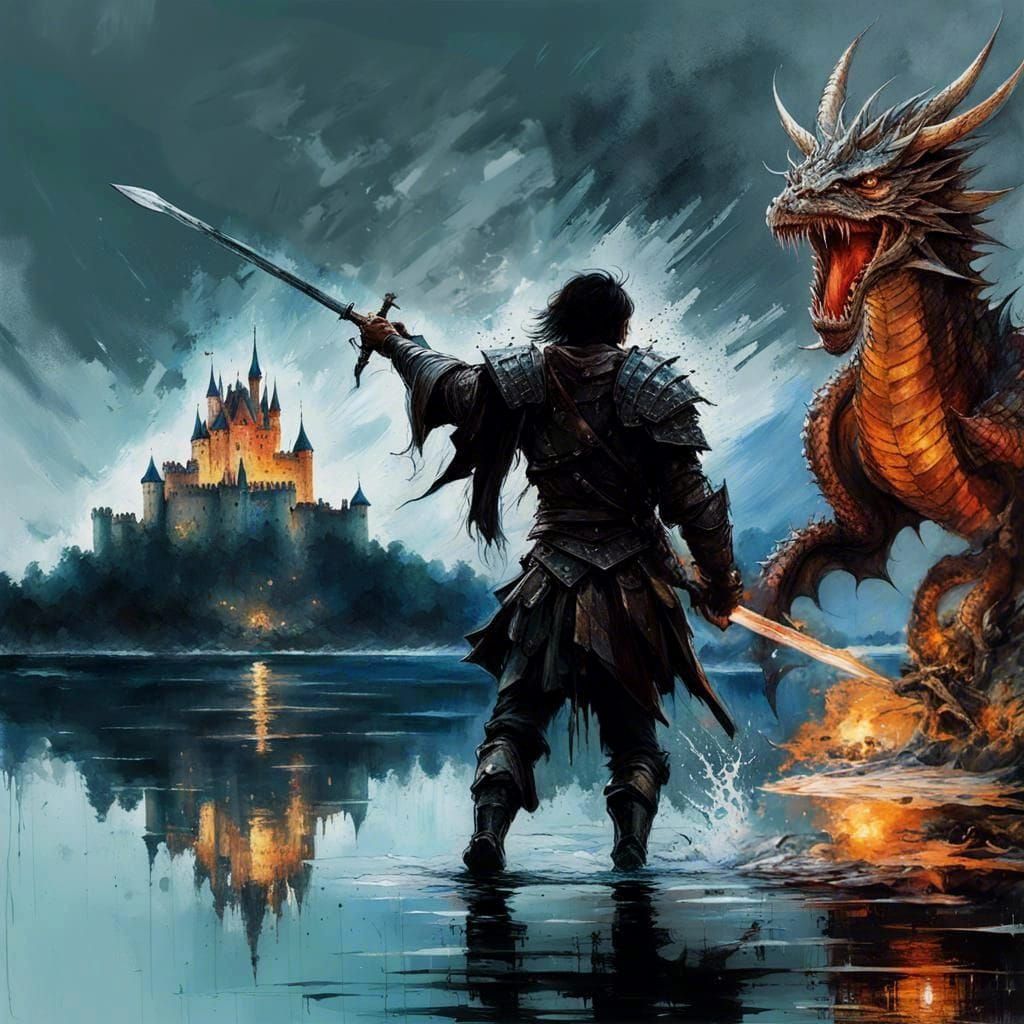 Knight and dragon