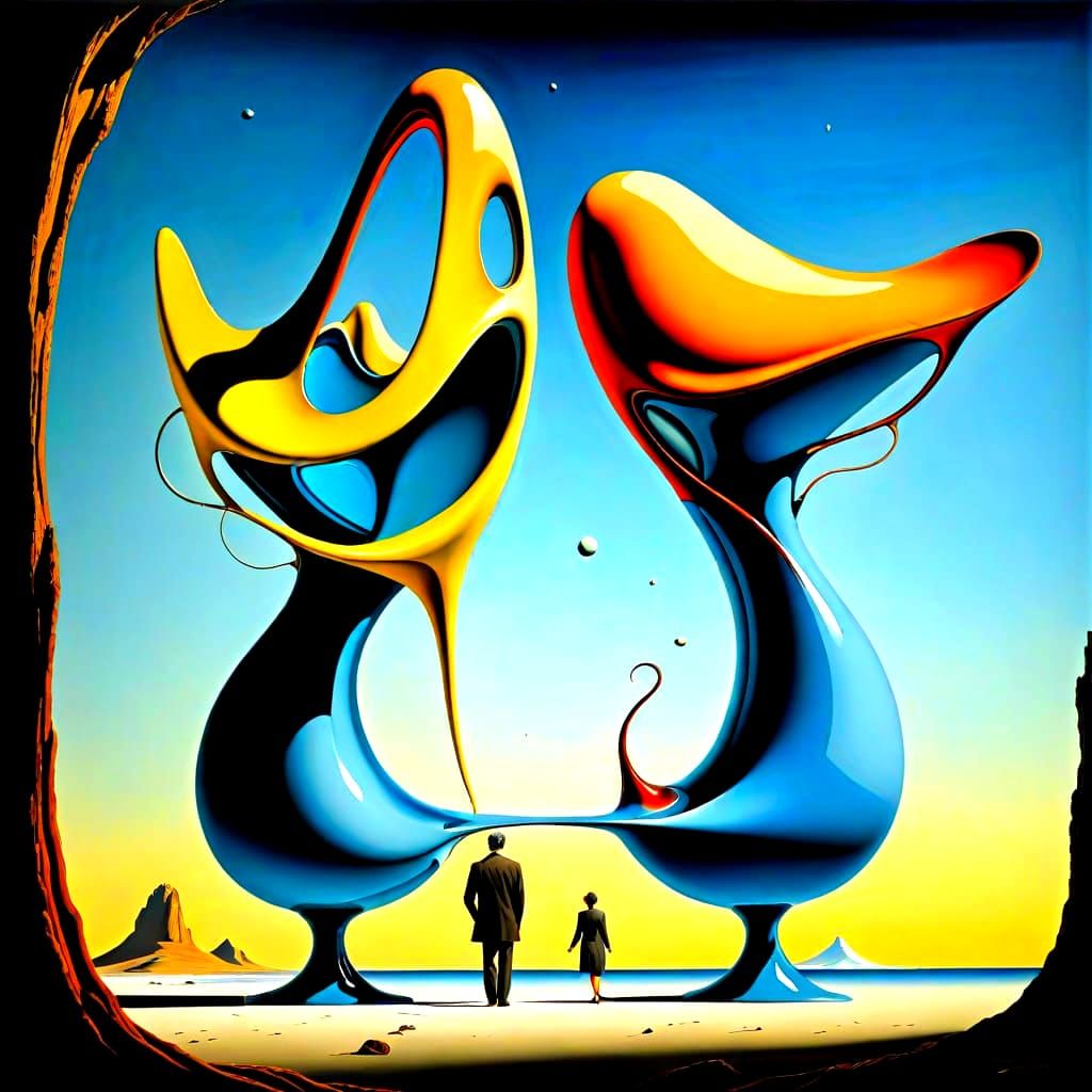 Surrealistic Masterpiece in High Contrast Colors