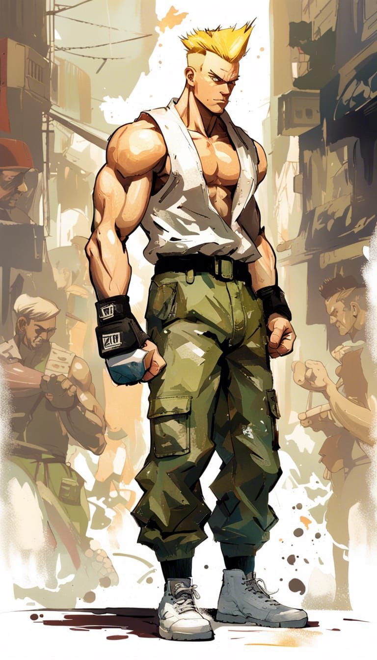 Flash art of guile from street fighter