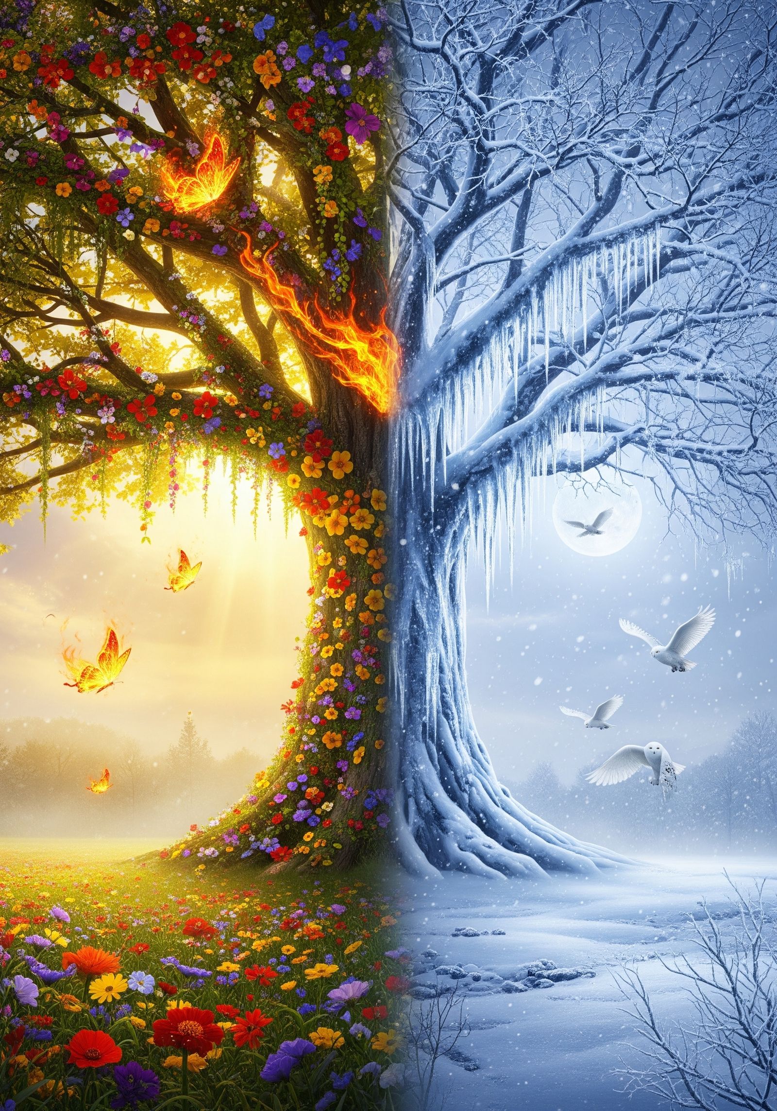 Sunlit Bloom vs Frozen Forest