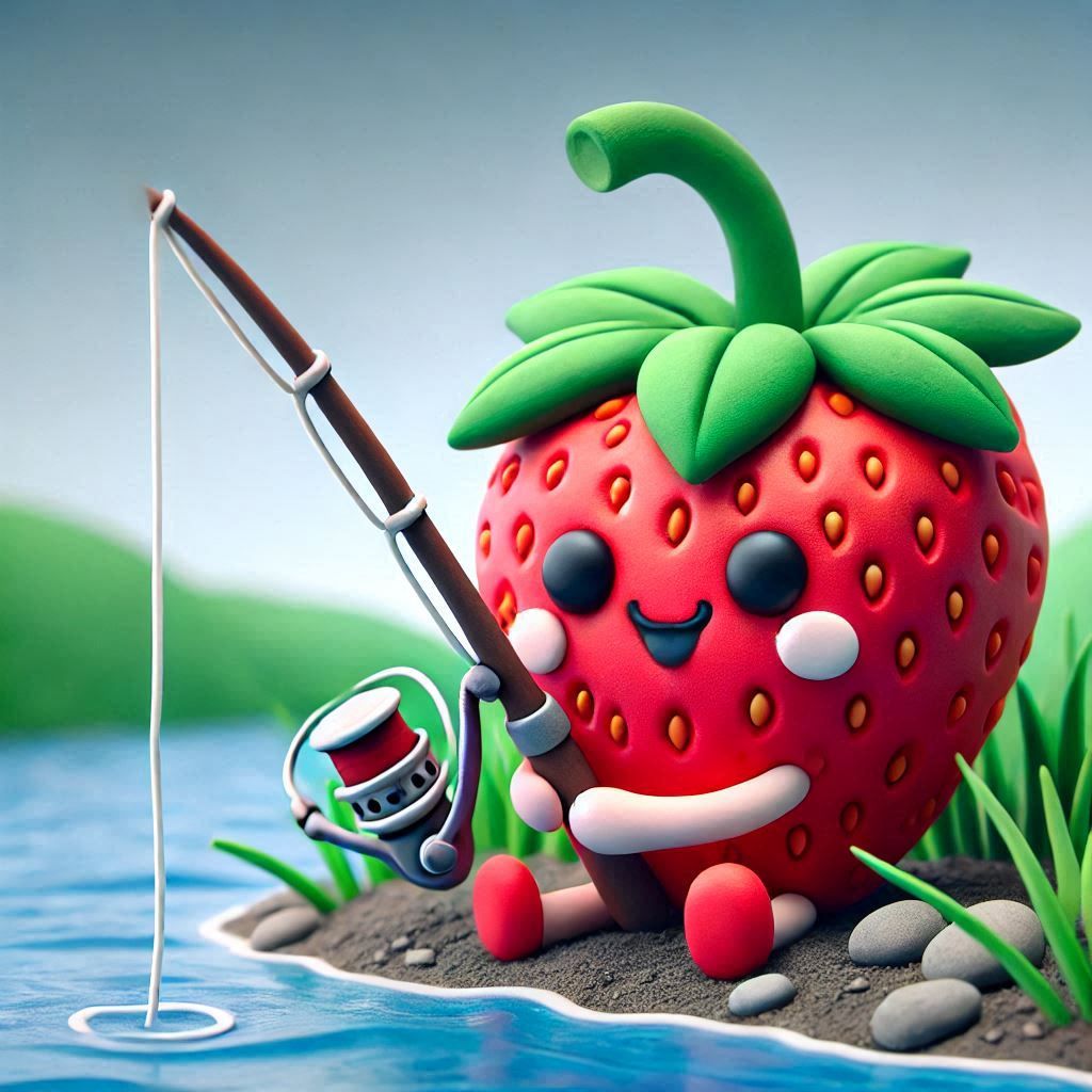 fishing strawberry
