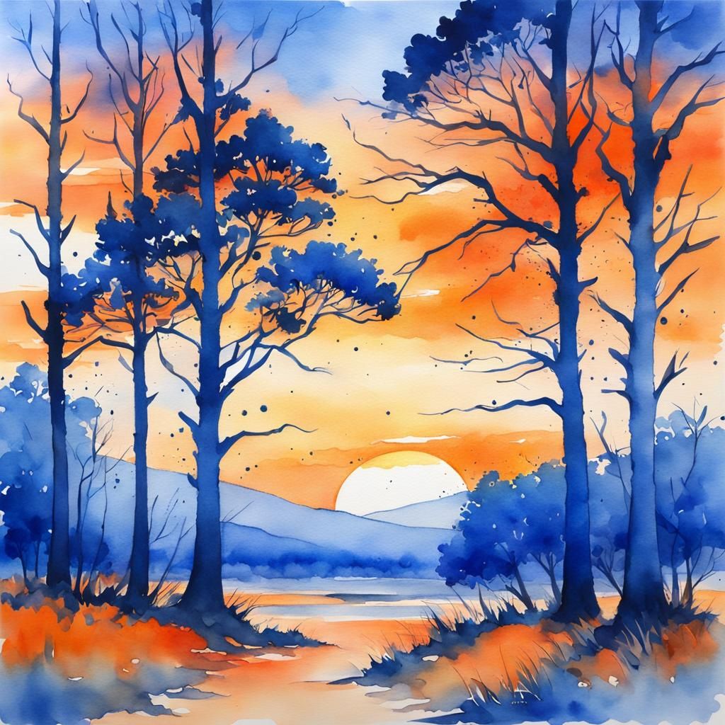 Blue and Orange  by @ The Flying Train