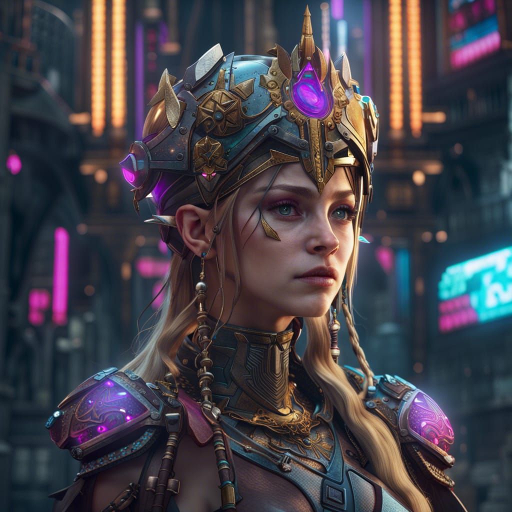 A Cyberpunk version of Princess Zelda