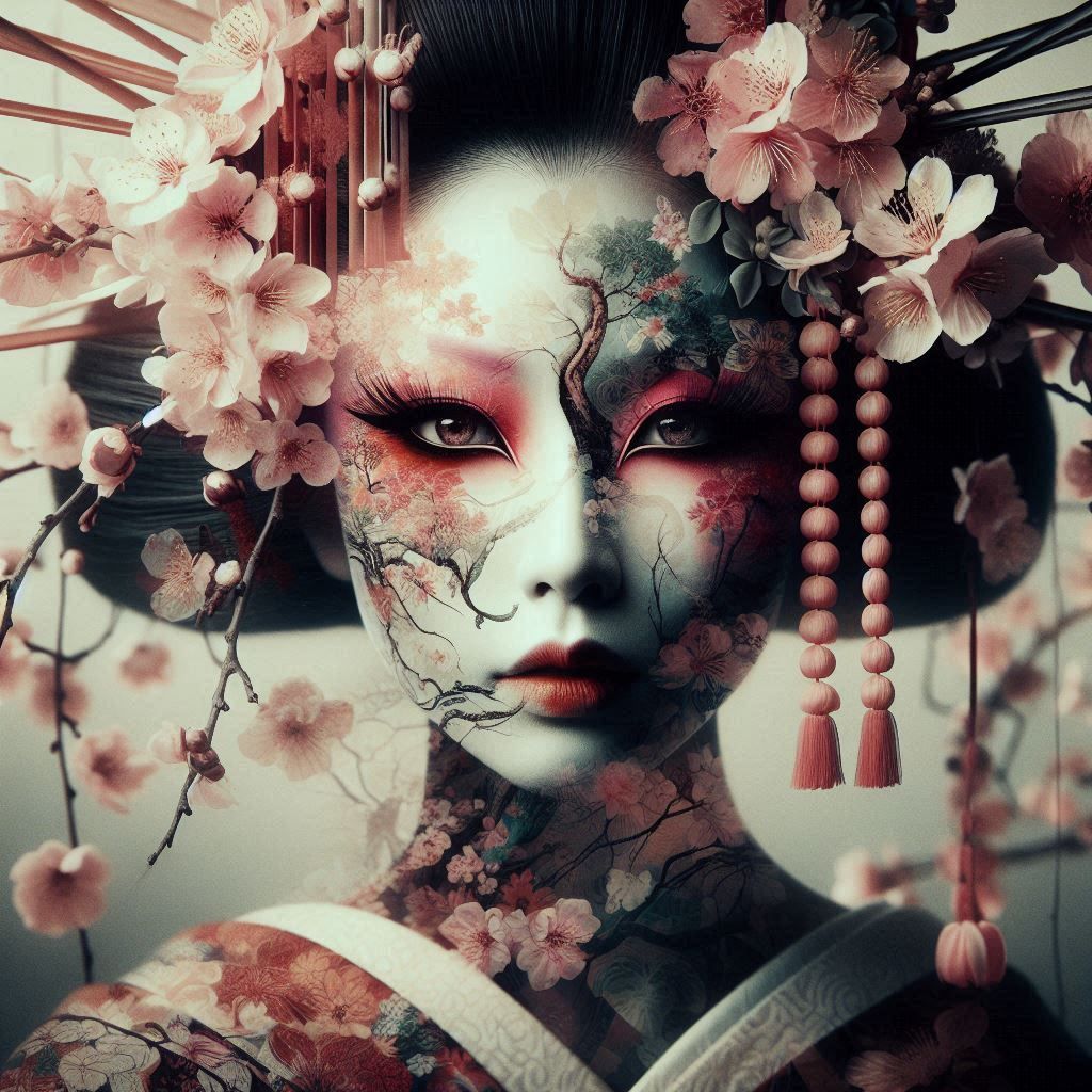 double exposure beautiful fantasy portrait landscape..