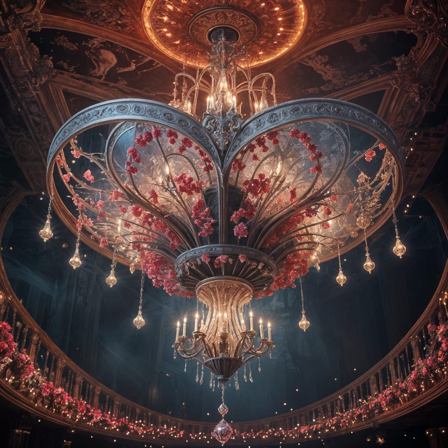 Stunning Ballroom Valentine's Day Celebration in Dramatic Di...