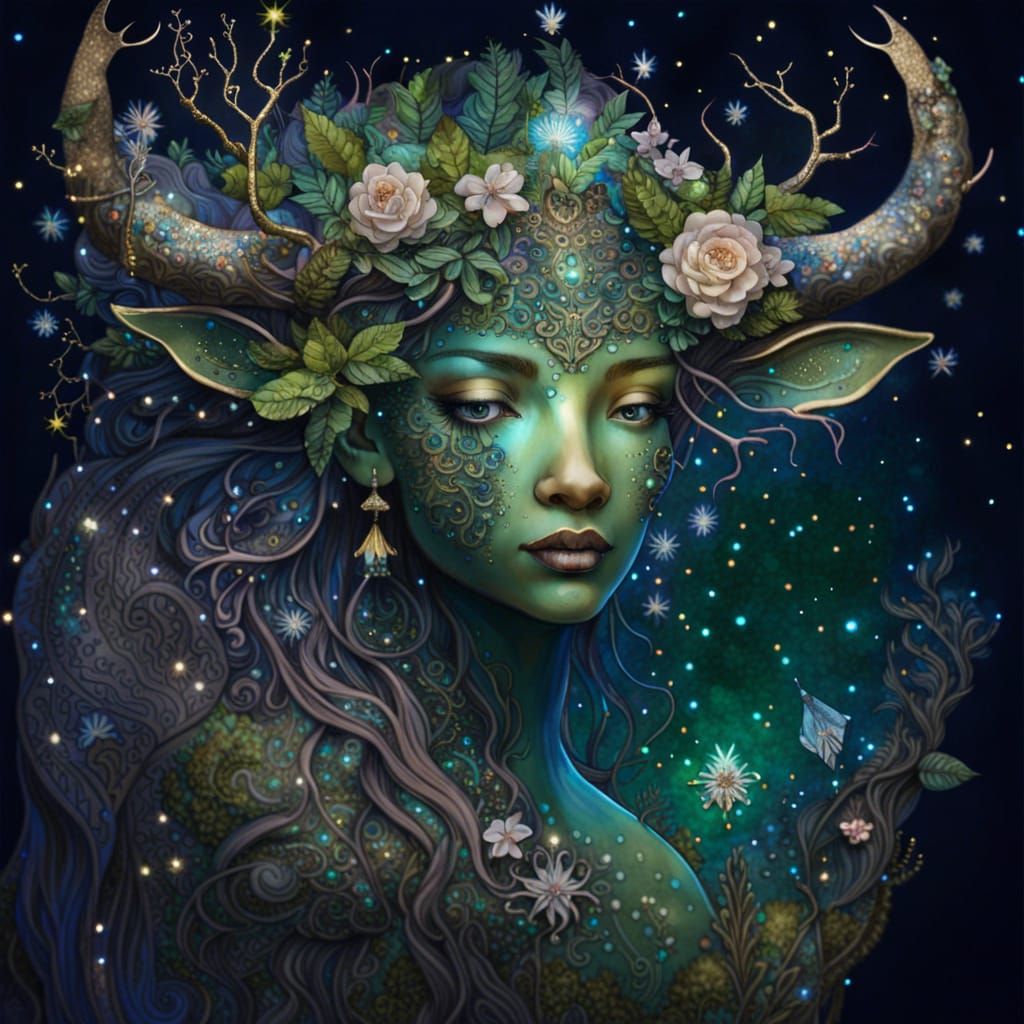 Sparkly bull goddess