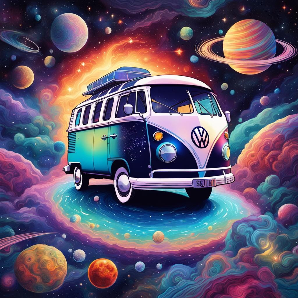 Hippy Trippy Space Van - AI Generated Artwork - NightCafe Creator