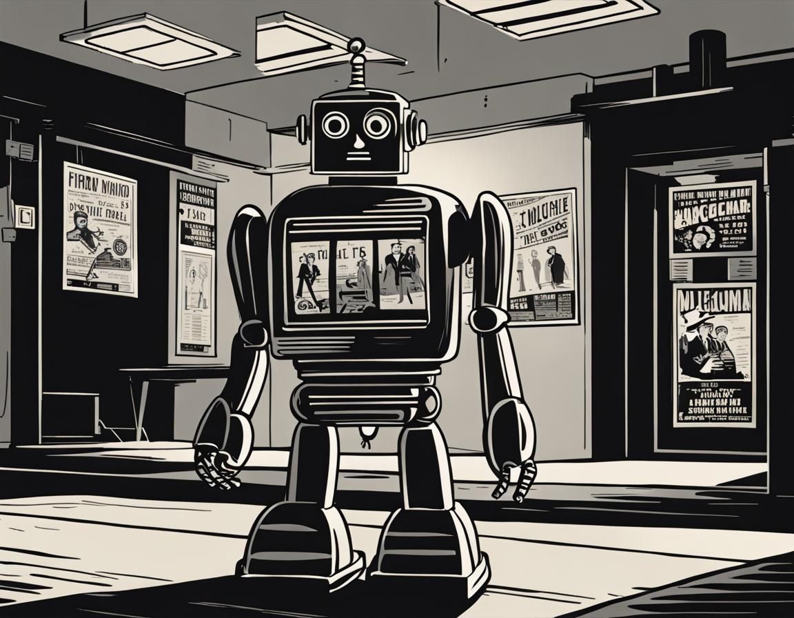 a robot who knows the score, film noir style