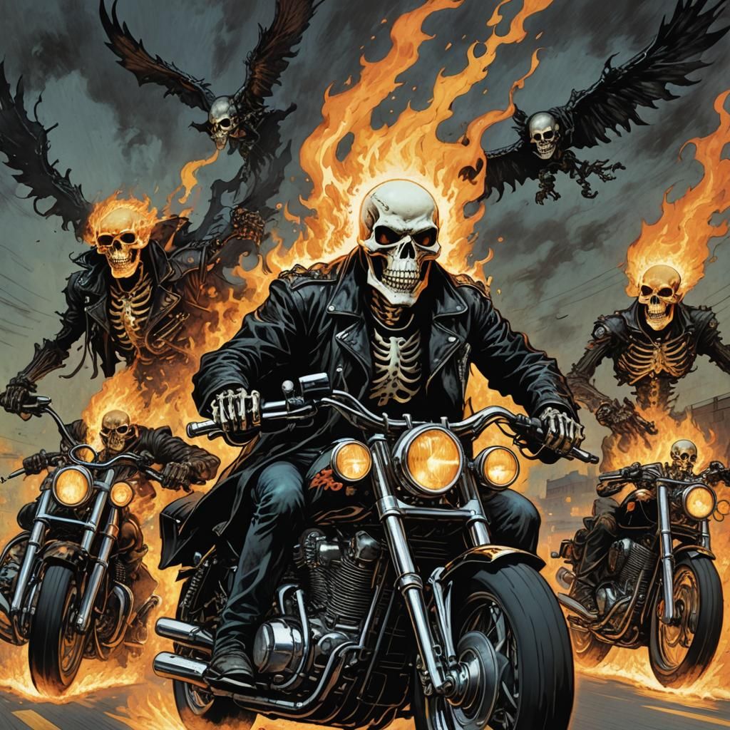 Skull bikers