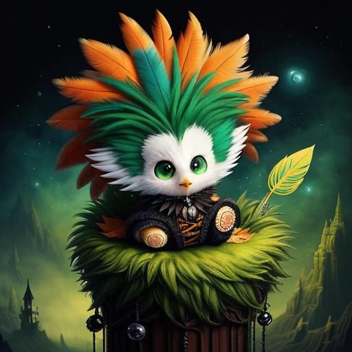 Cute and fluffy tiny baby bird by Andy Kehoe and Tim Burton. Big sad ...