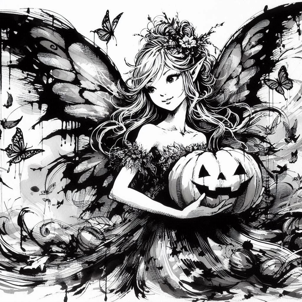 Fairy with pumpkin