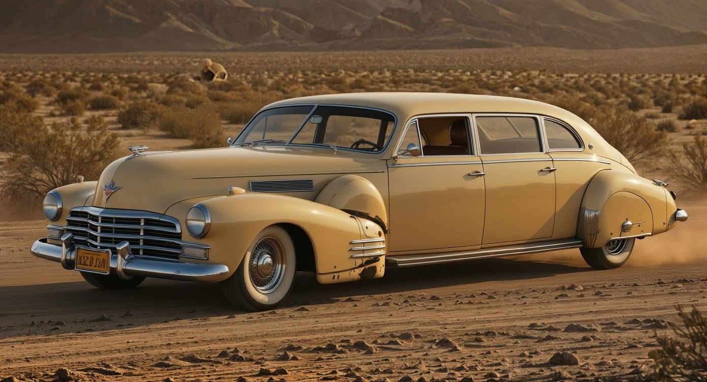Desert speedy 1941s Cadillac Town Car Limousine