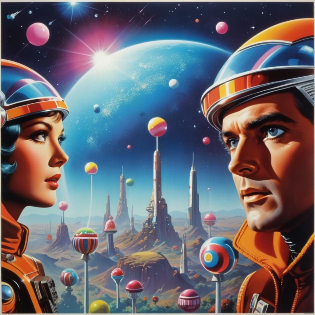 Vintage 70's style poster for a sci-fi 
movie called, "Candy...