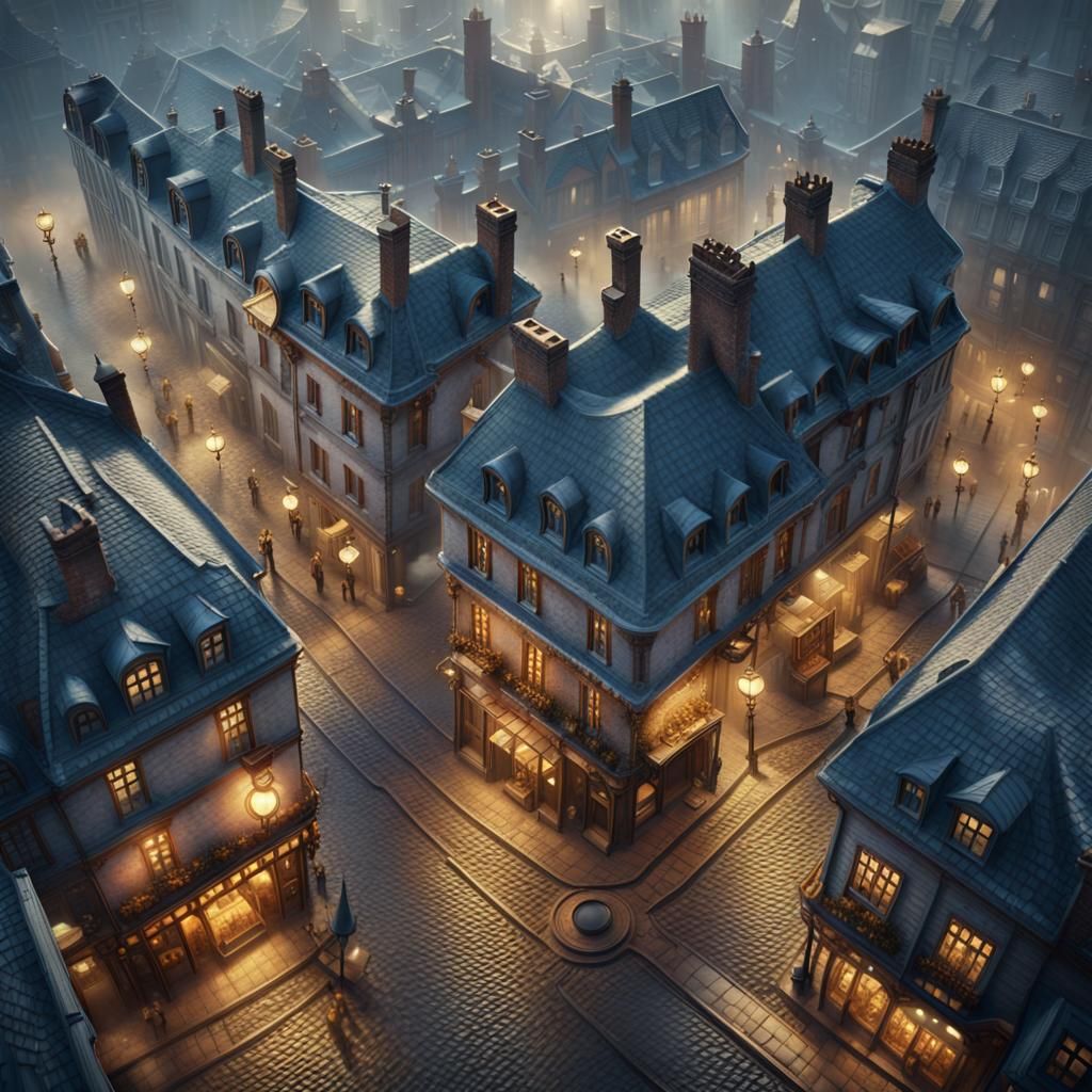 Drones delivering parcels to an empty Victorian Street