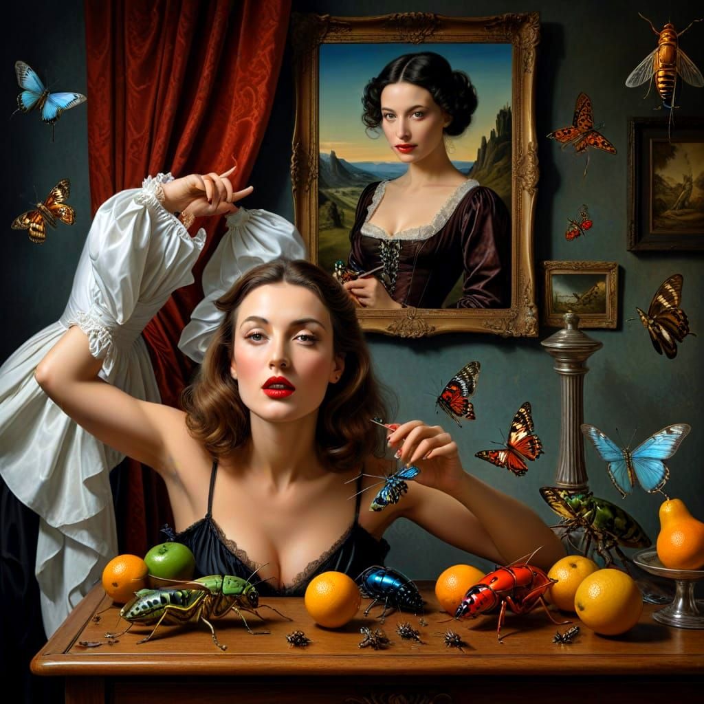 Elegant Lady in a Fantastical Surreal Scene