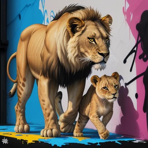 a lioness and its cub