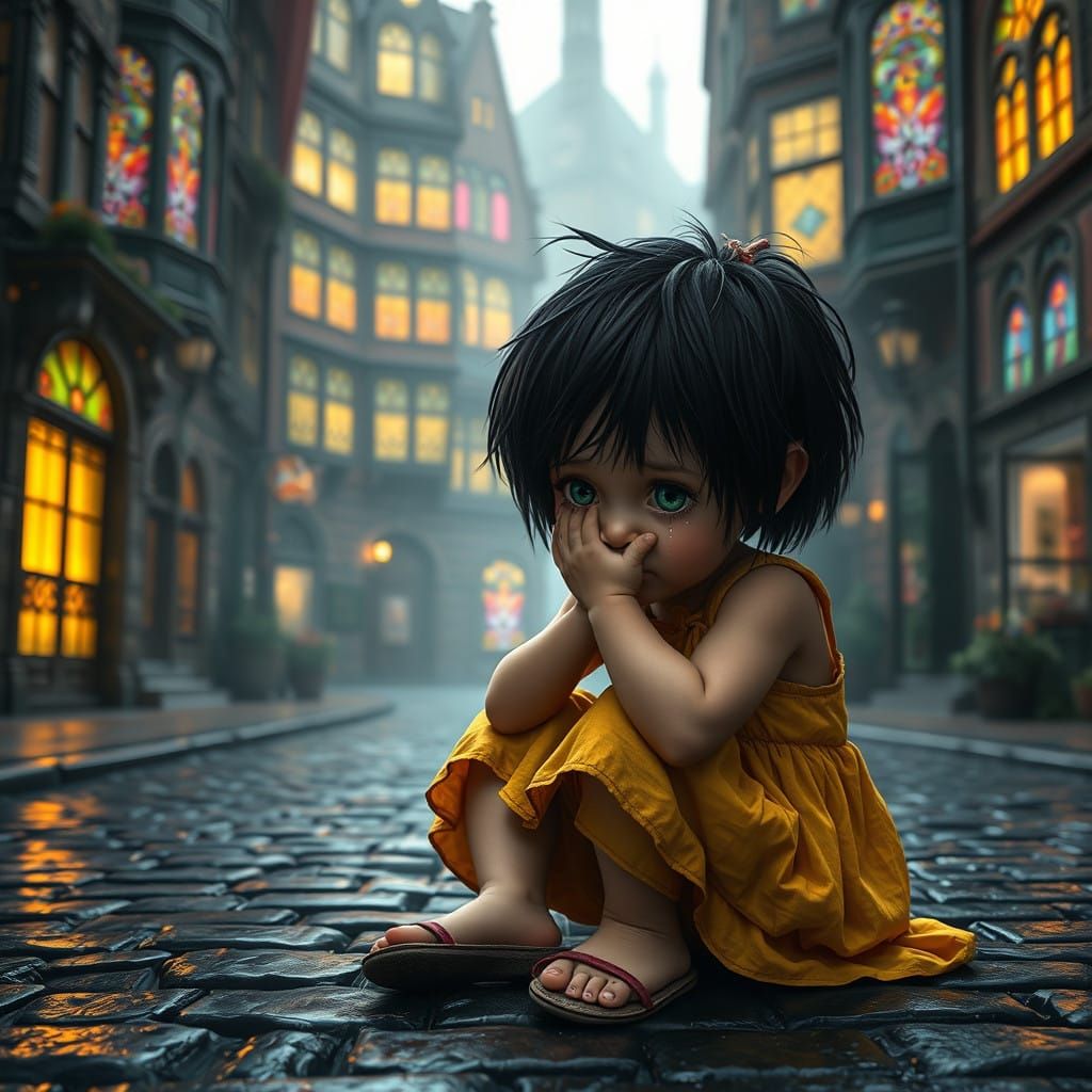 Lost Girl in Whimsical Medieval Dream