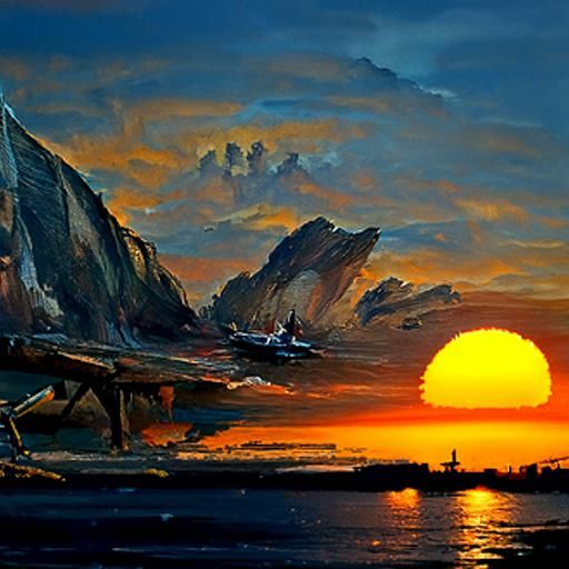 sunset over the bay