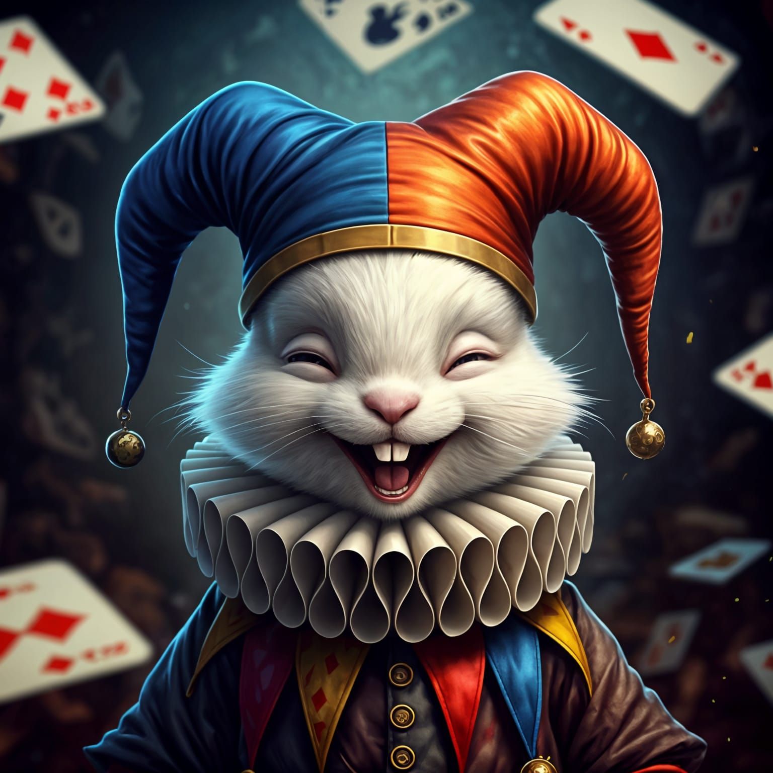 Jester bunny   by @Cilia