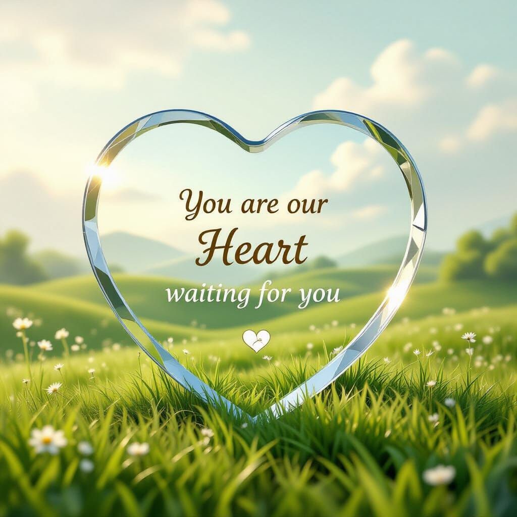 Heart Mirror on Lush Landscape in Ethereal Light