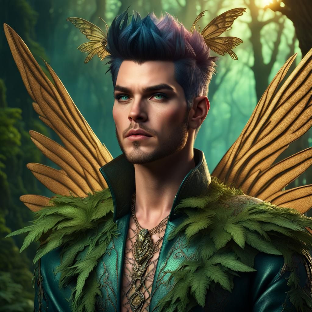 adam lambert as a forest fairy prince with wings