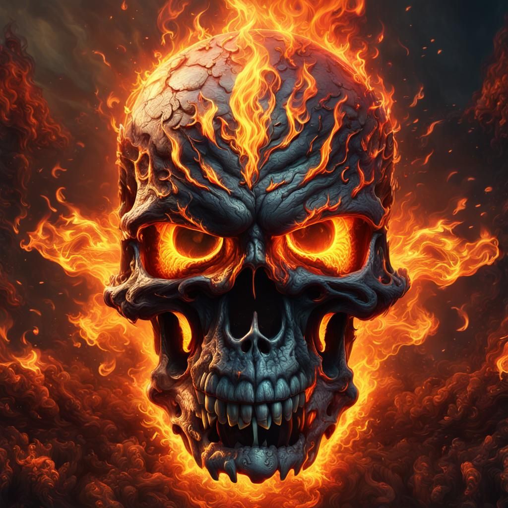 Flaming Skull