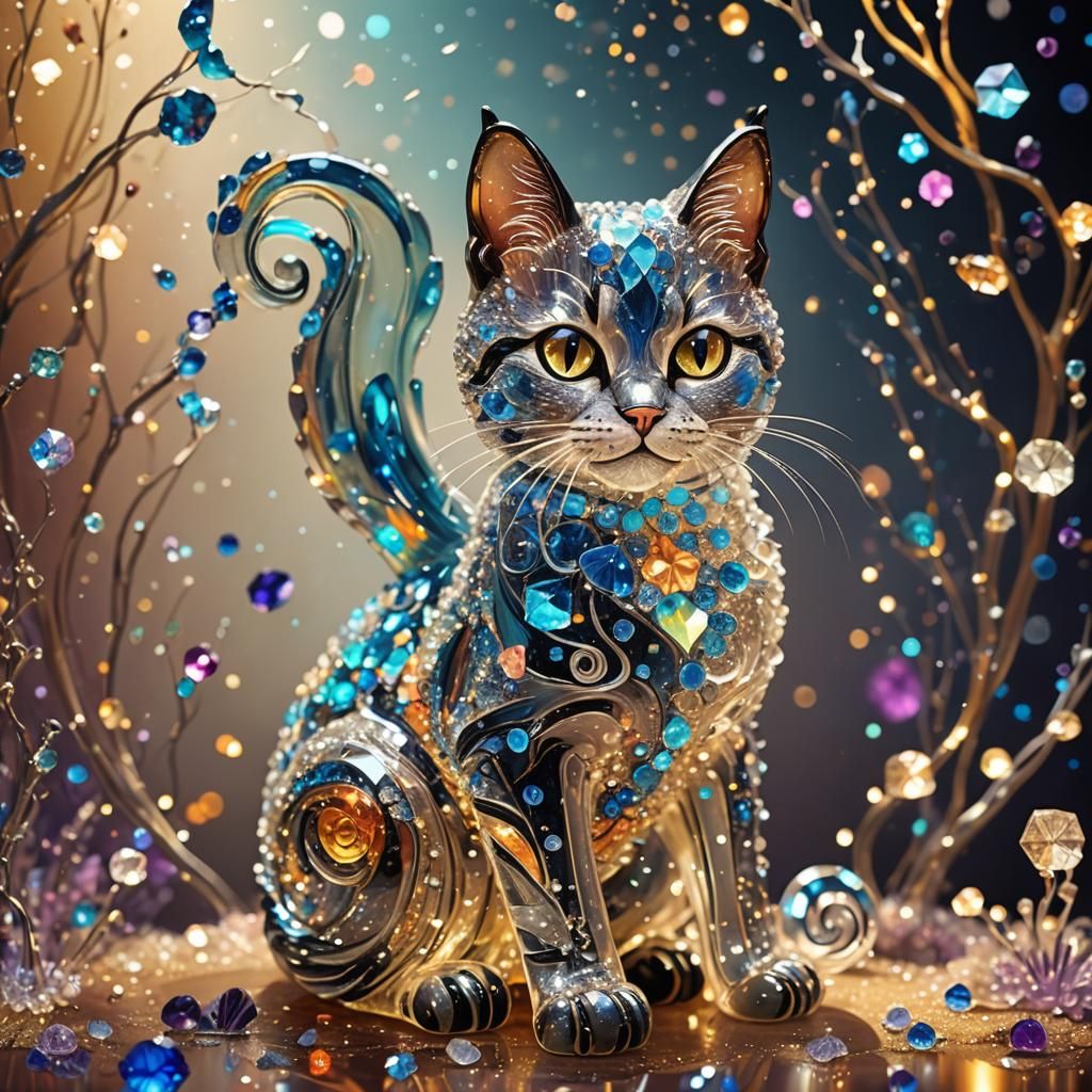 crystal cat  by @Darariri