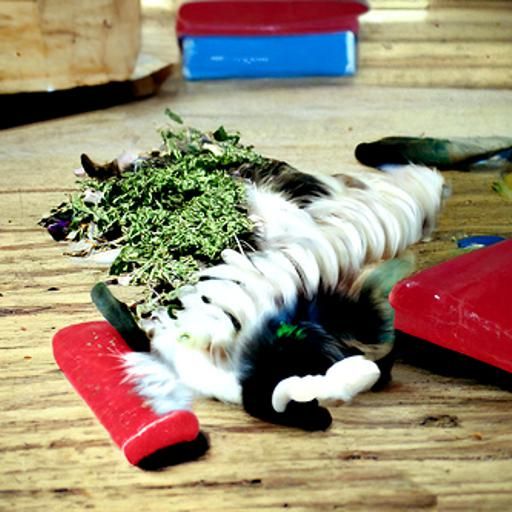 cat rolling in catnip