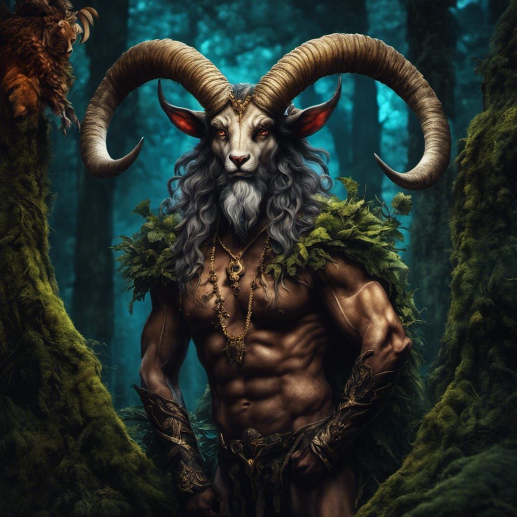 Satyr in dark enchanted forest - AI Generated Artwork - NightCafe Creator