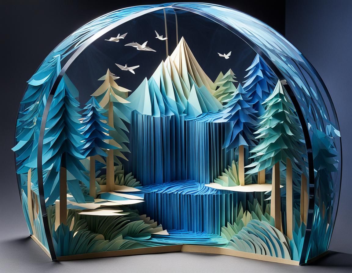 Waterfall Mountain Kirigami