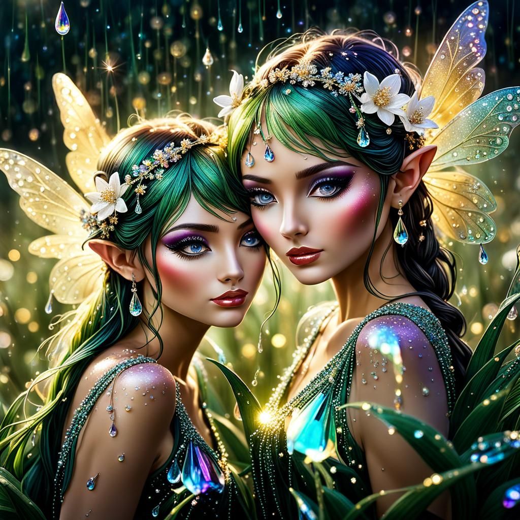 Dew Drop Fairies - AI Generated Artwork - NightCafe Creator